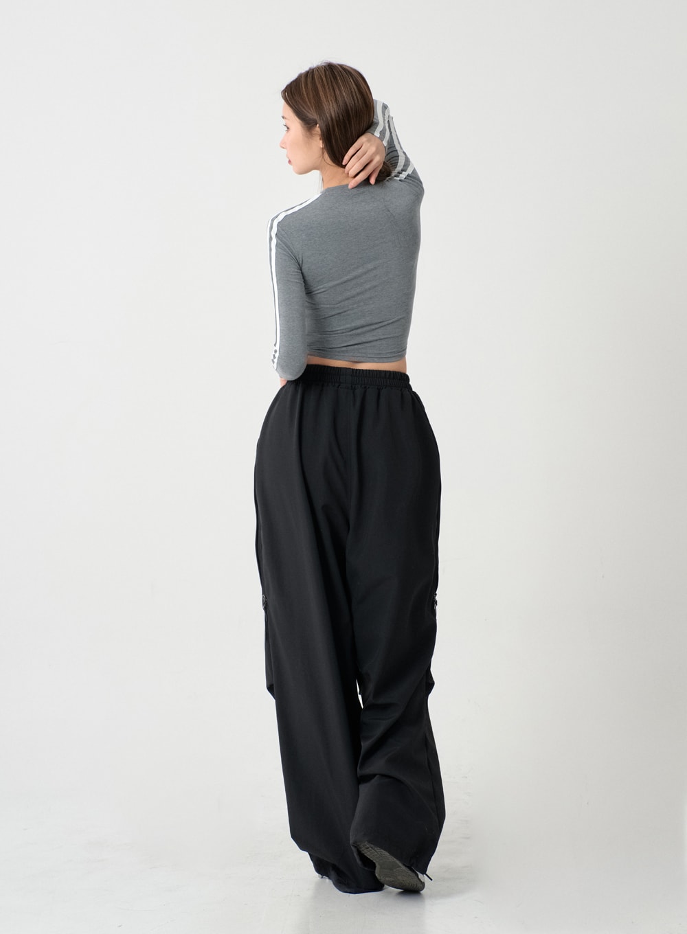 Buy Moonstruck Front Pocket Neon Loose Pants With Peplum Gathered Crop Top  Set (Set of 2) online
